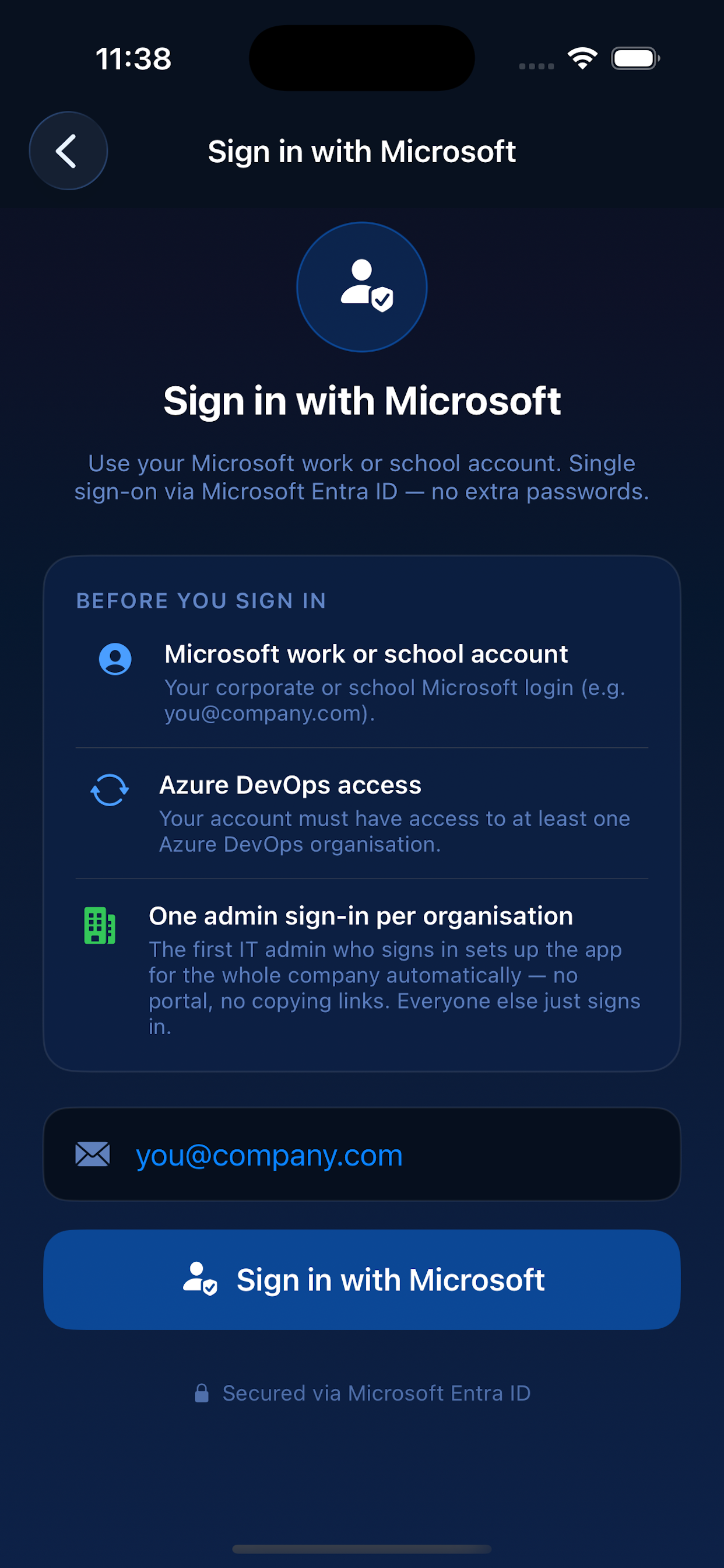 Sign in with Microsoft